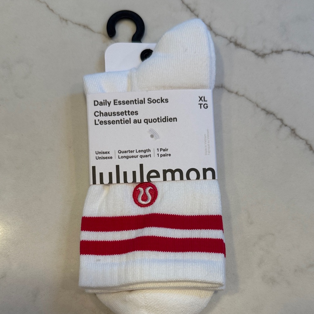 lululemon athletica White and Red Striped Socks